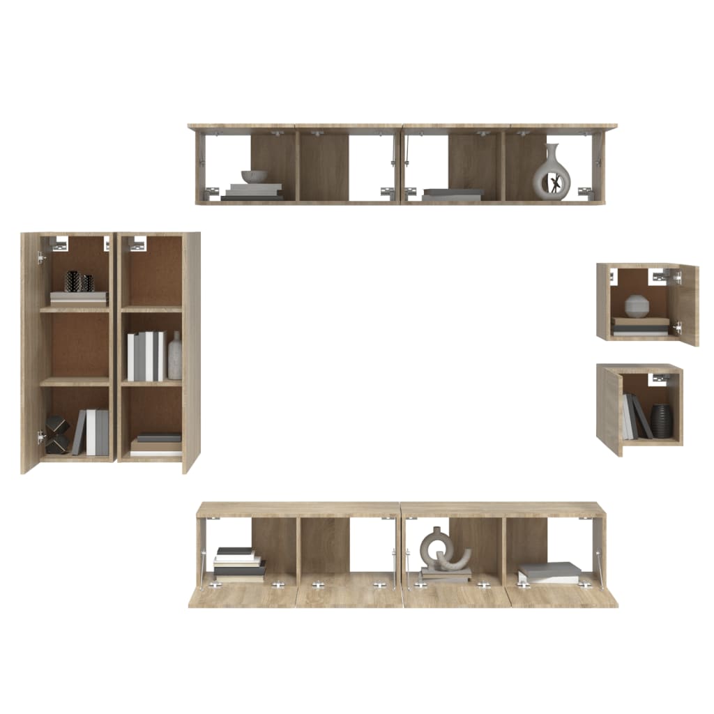 8-tlg. TV-Schrank-Set Sonoma-Eiche Holzwerkstoff