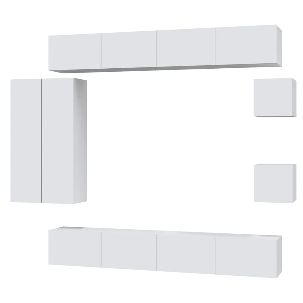 8-tlg. TV-Schrank-Set Weiß Holzwerkstoff