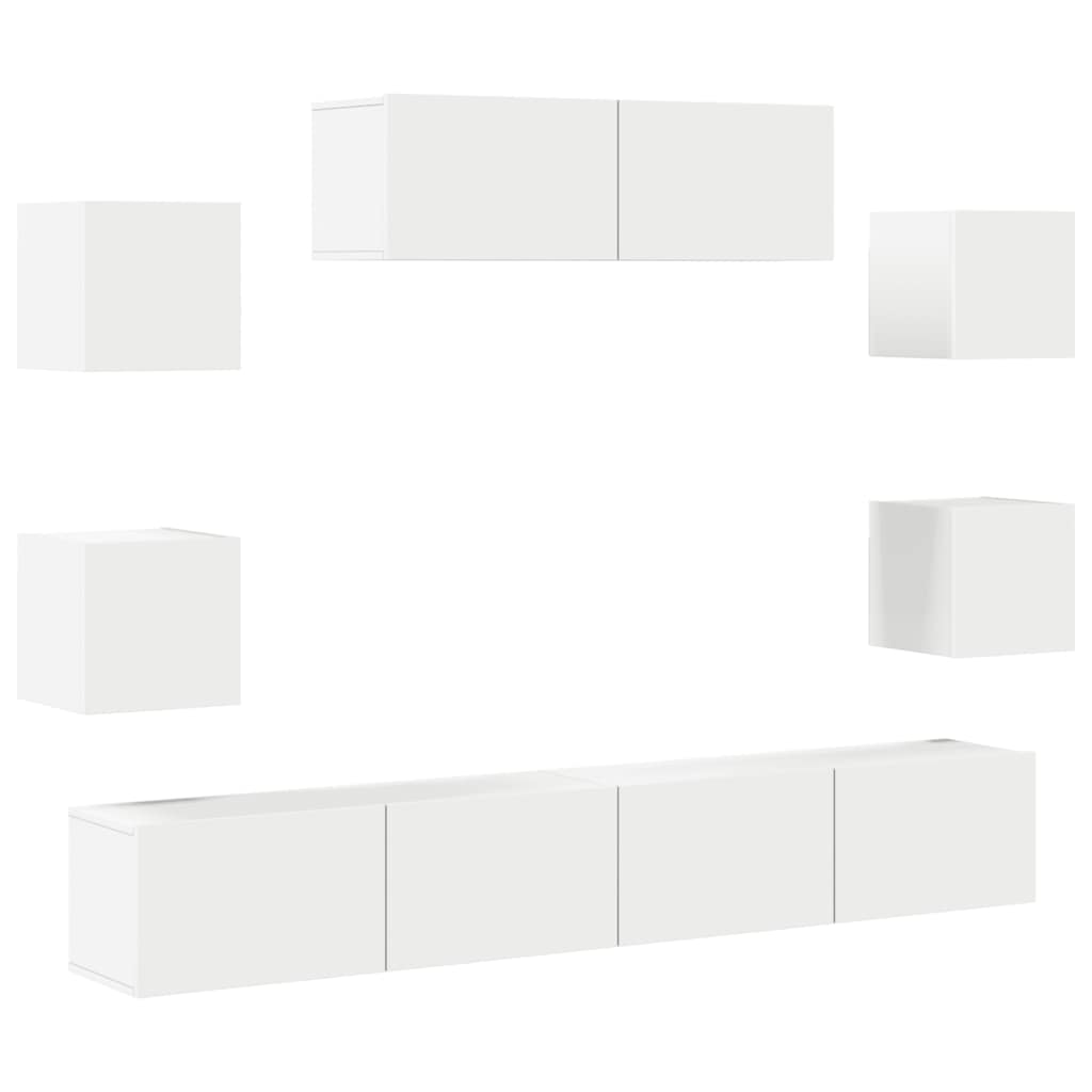 7-tlg. TV-Schrank-Set Weiß Holzwerkstoff