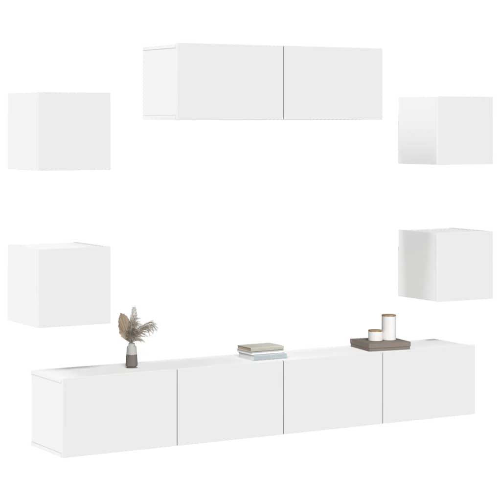 7-tlg. TV-Schrank-Set Weiß Holzwerkstoff