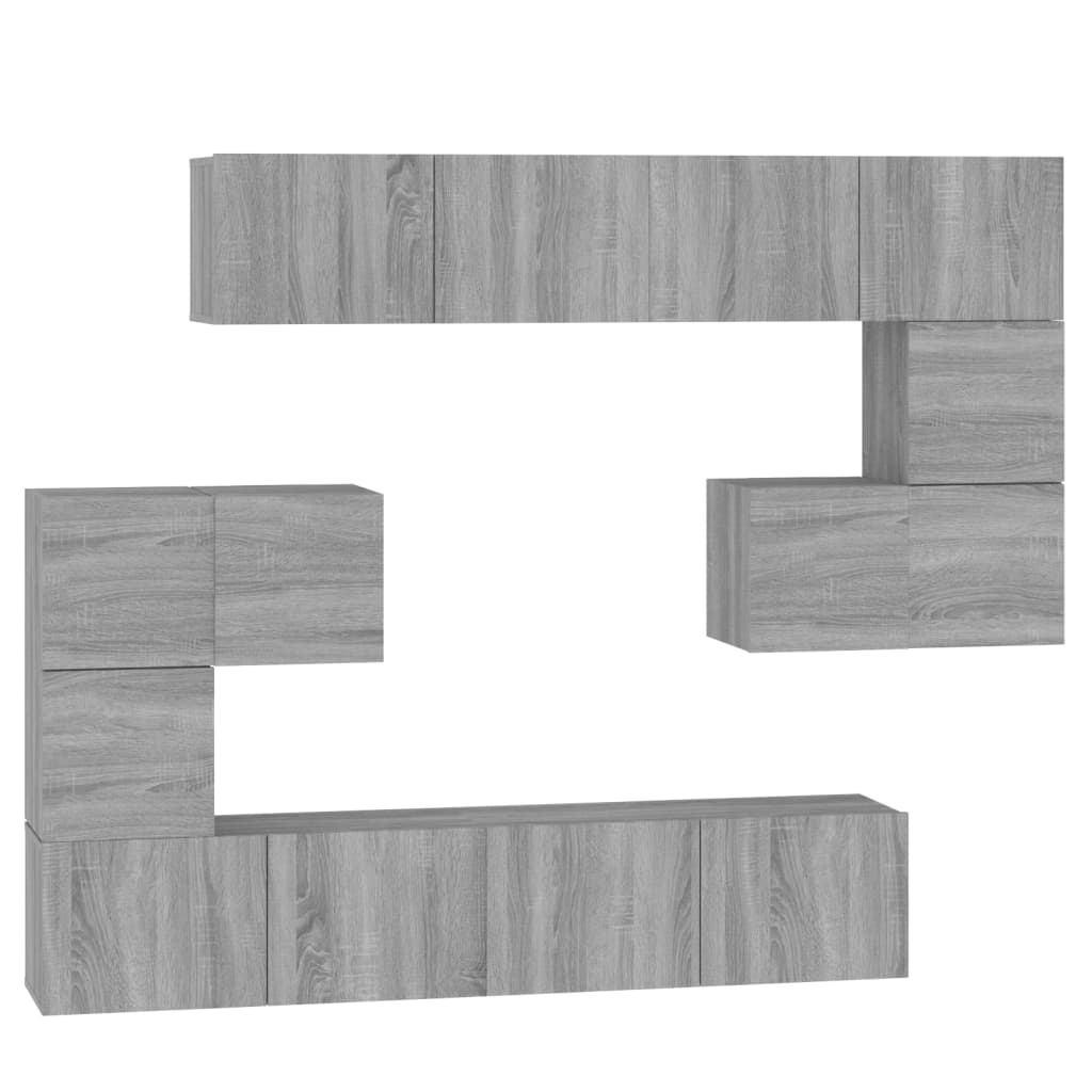 TV-Wandschrank Grau Sonoma Holzwerkstoff