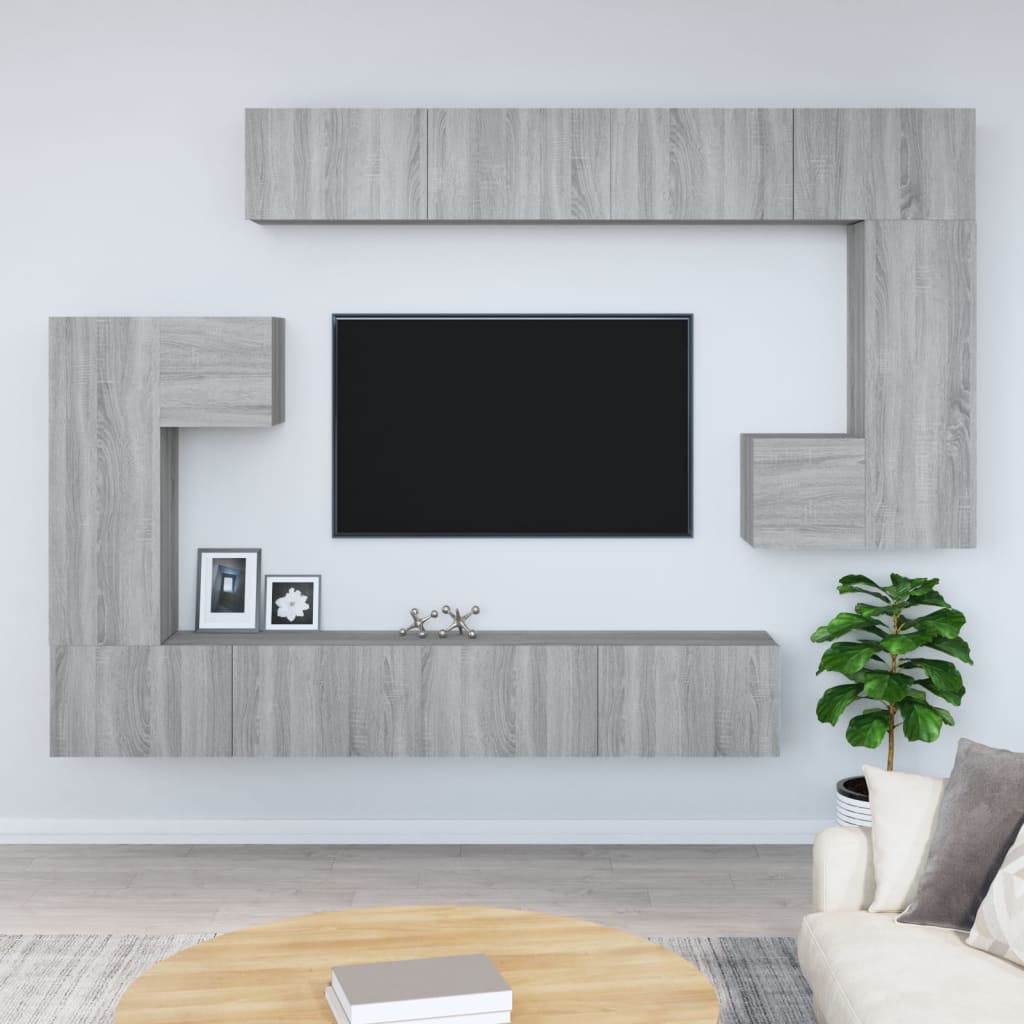 TV-Wandschrank Grau Sonoma Holzwerkstoff