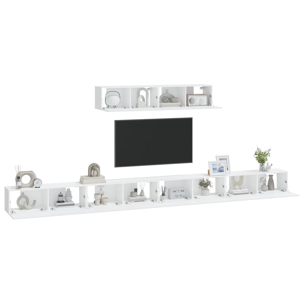 6-tlg. TV-Schrank-Set Weiß Holzwerkstoff