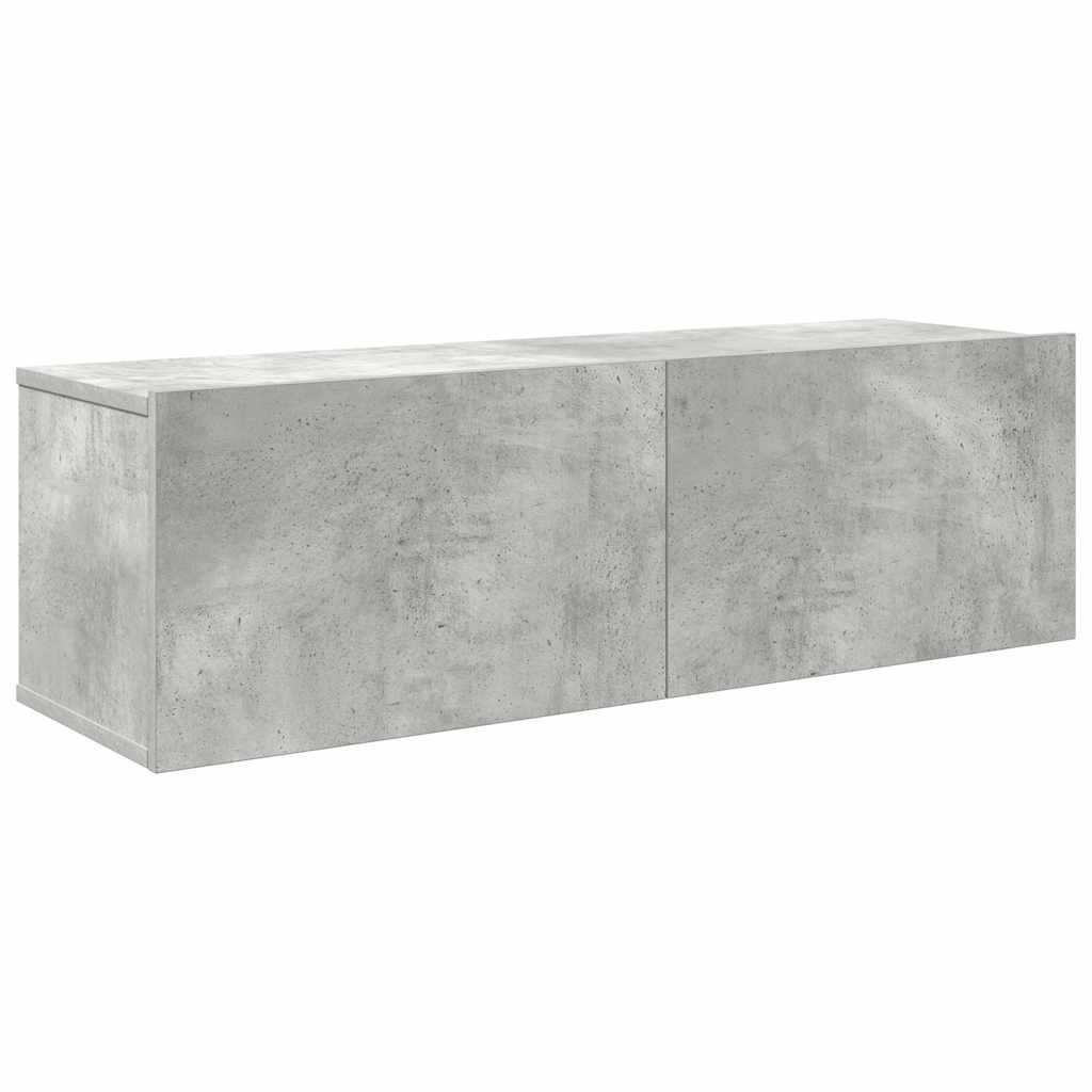 4-tlg. TV-Schrank-Set Betongrau Holzwerkstoff