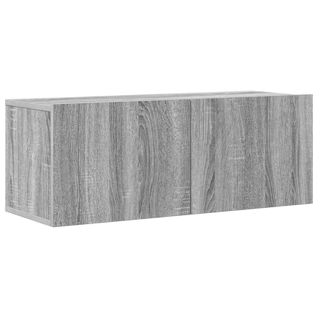 4-tlg. TV-Schrank-Set Grau Sonoma Holzwerkstoff