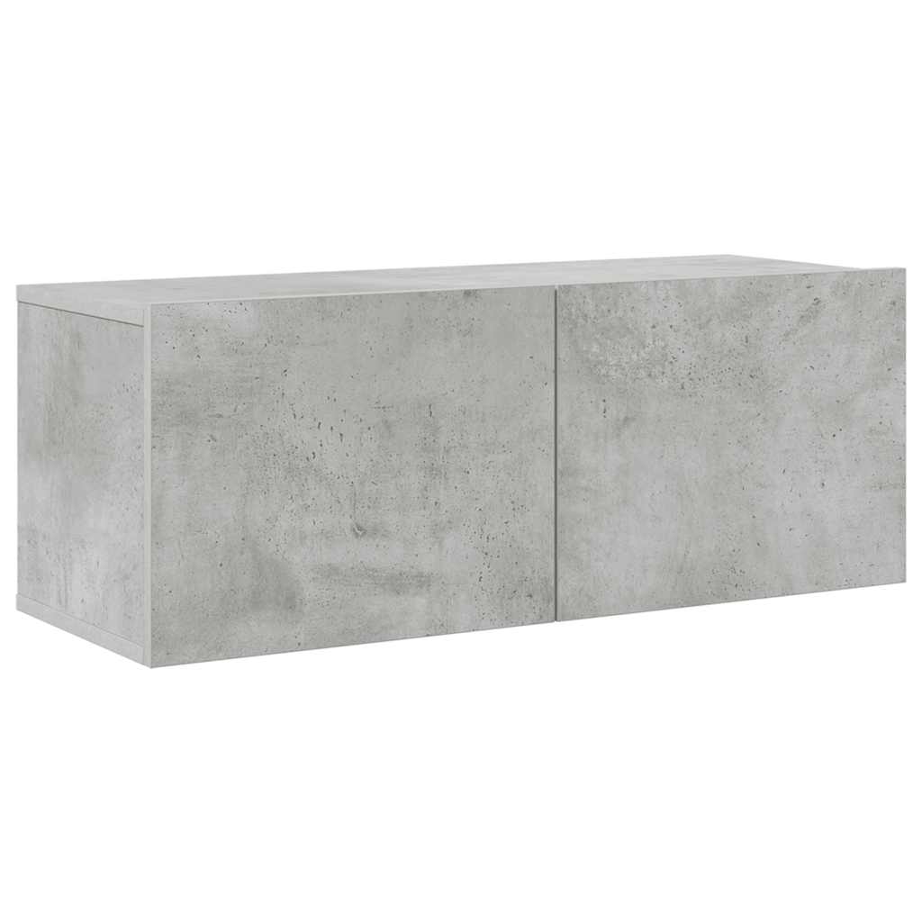 4-tlg. TV-Schrank-Set Betongrau Holzwerkstoff