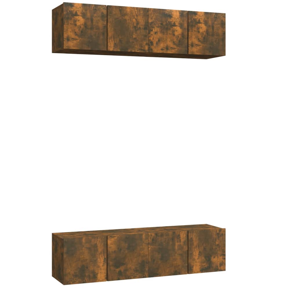 TV-Wandschränke 4 Stk. Räuchereiche 60x30x30 cm Holzwerkstoff