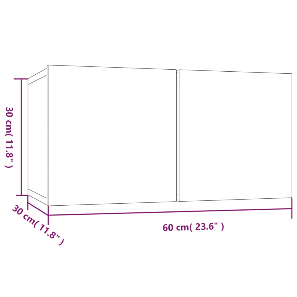 TV-Wandschränke 4 Stk. Grau Sonoma 60x30x30 cm Holzwerkstoff