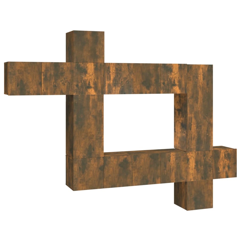 10-tlg. TV-Schrank-Set Räuchereiche Holzwerkstoff