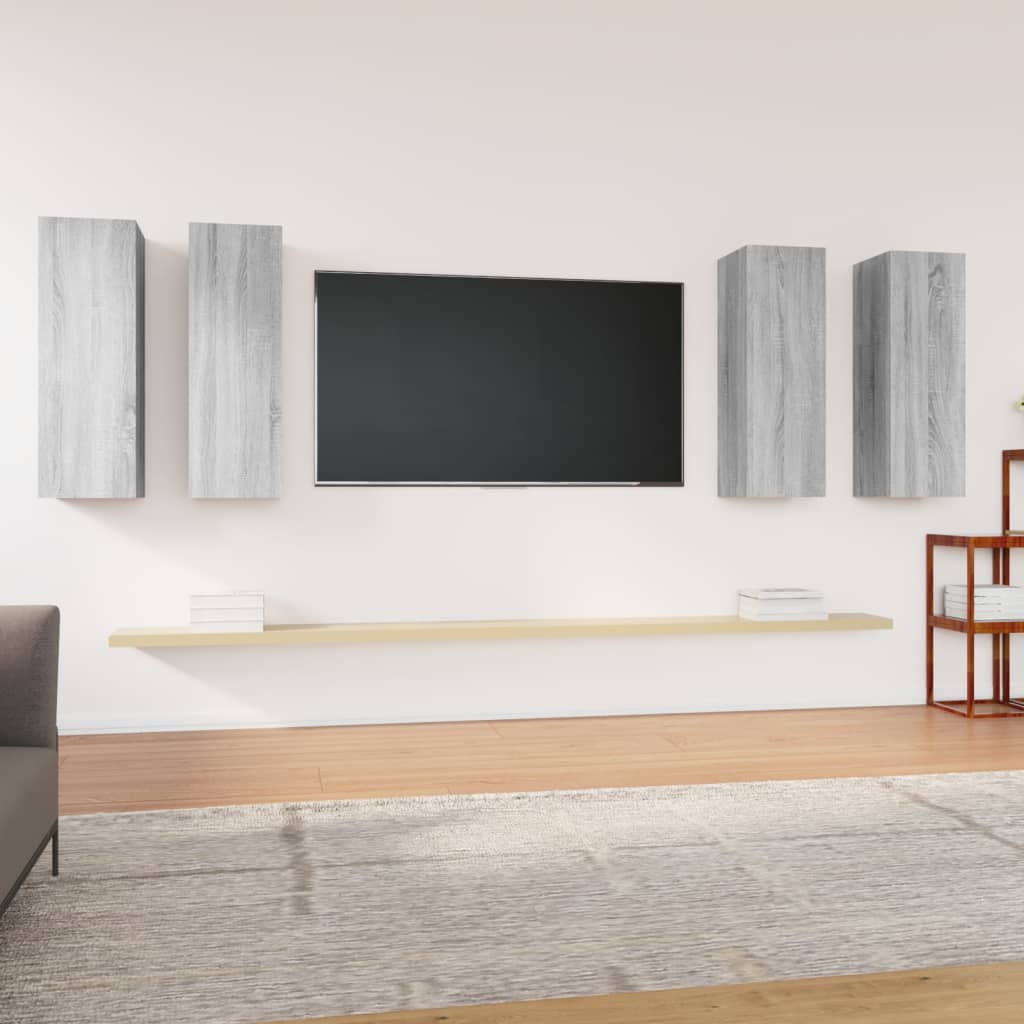 TV-Schränke 4 Stk. Grau Sonoma 30,5x30x90 cm Holzwerkstoff