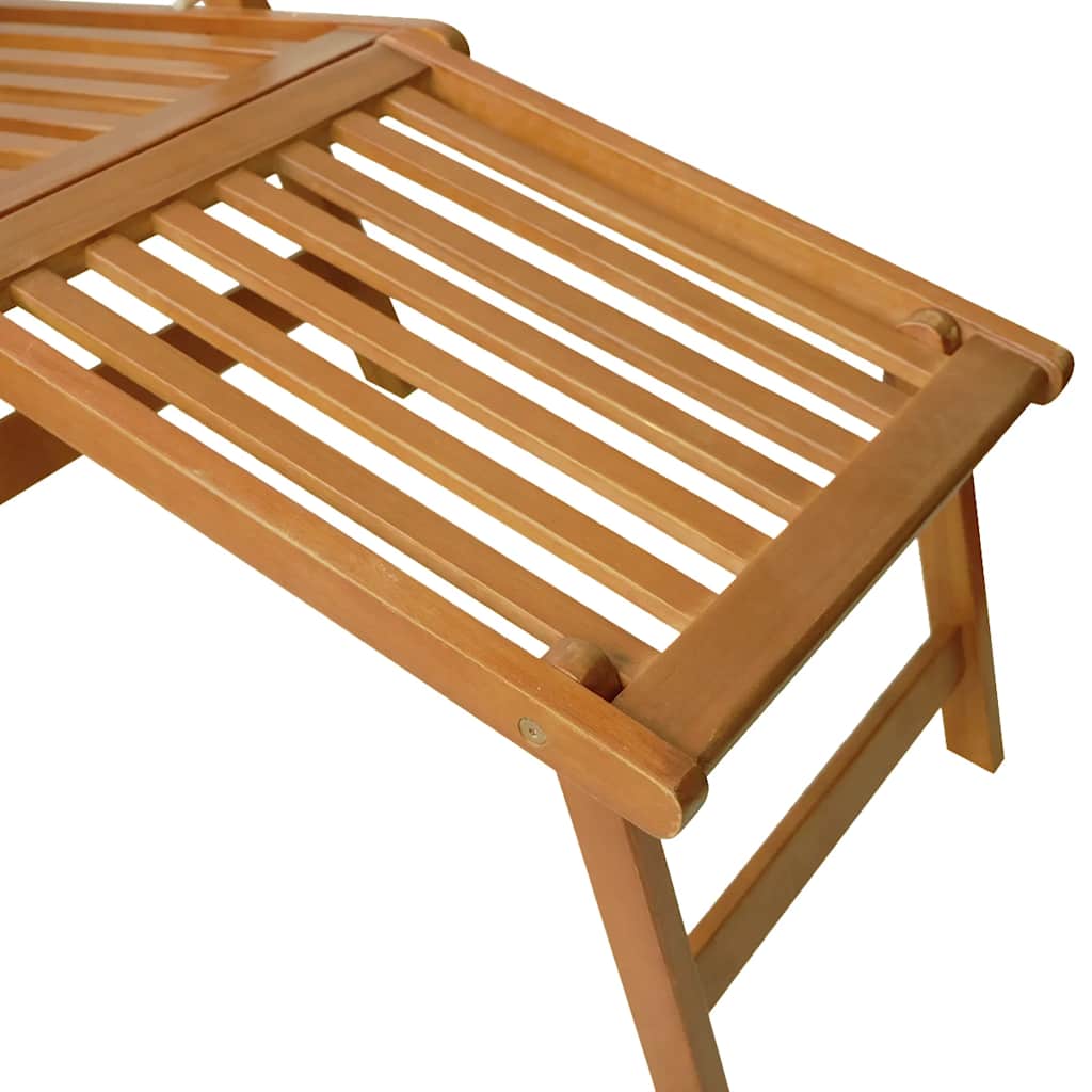 Gartenliege mit Fußteil und Tisch Massivholz Akazie