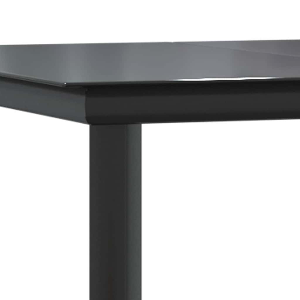 Garten-Esstisch Schwarz 200x100x74 cm Stahl und Hartglas