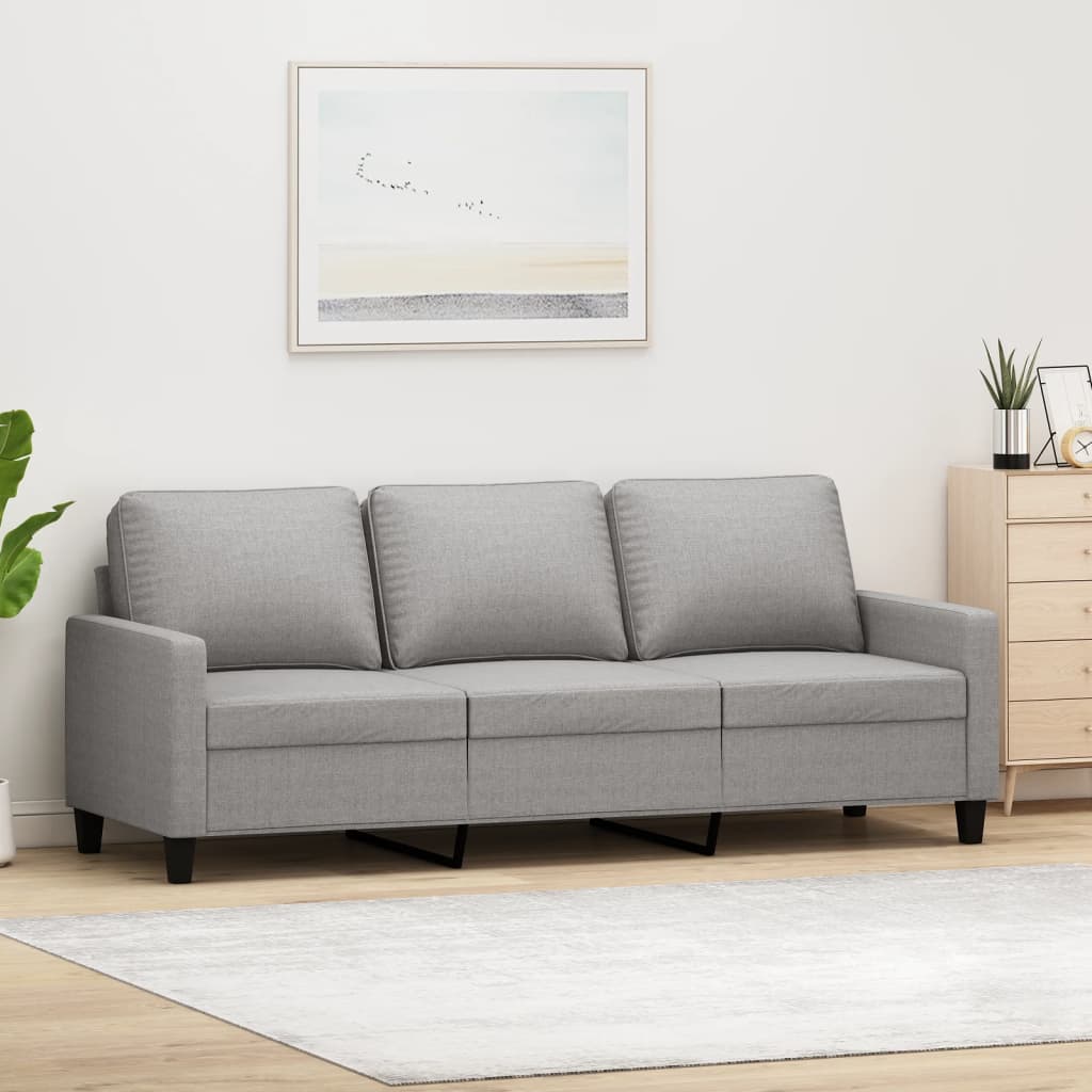 3-Sitzer-Sofa Hellgrau 180 cm Stoff