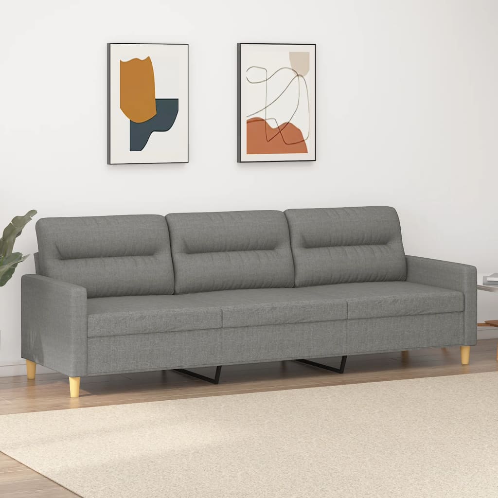 3-Sitzer-Sofa Dunkelgrau 210 cm Stoff