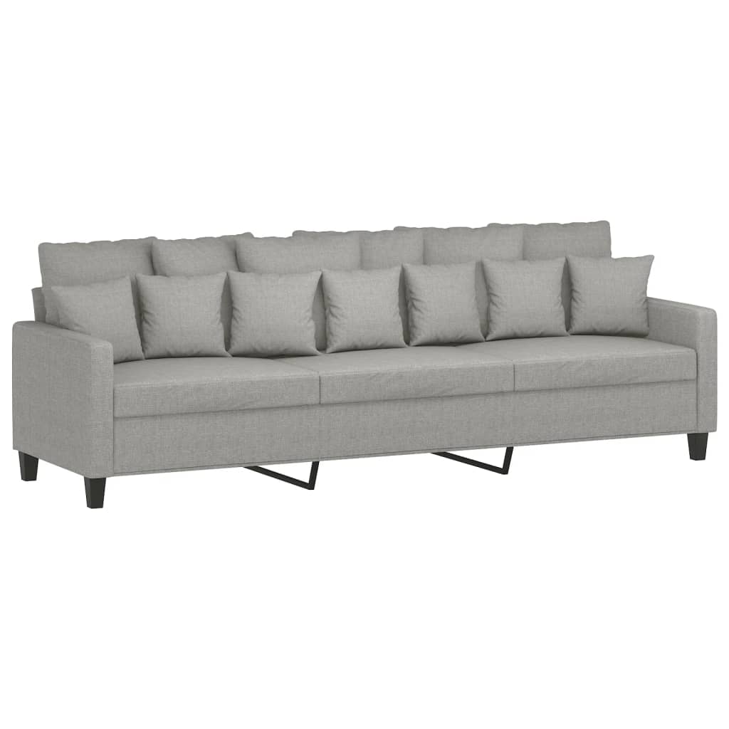 3-Sitzer-Sofa Hellgrau 210 cm Stoff