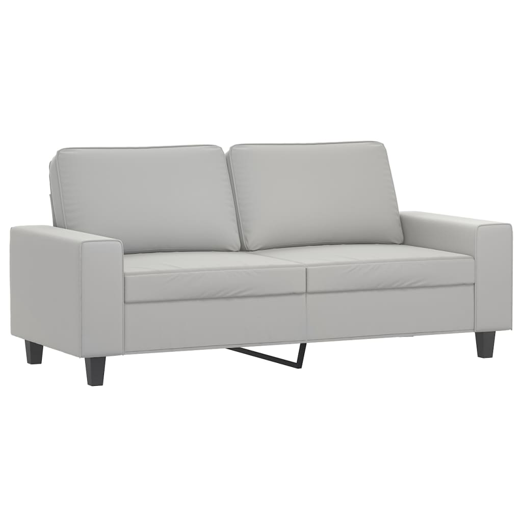2-Sitzer-Sofa Hellgrau 140 cm Mikrofasergewebe