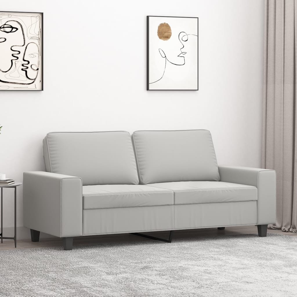 2-Sitzer-Sofa Hellgrau 140 cm Mikrofasergewebe
