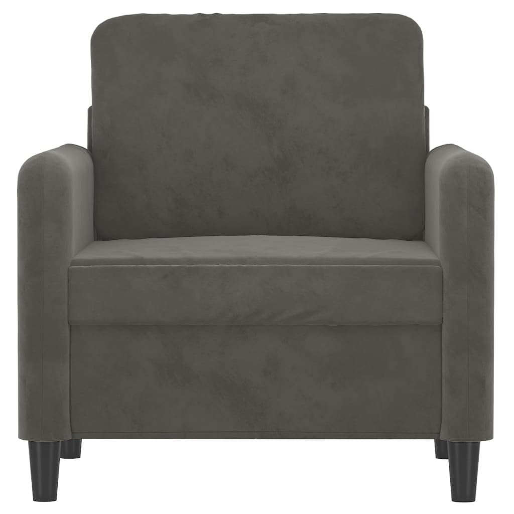 Sessel Dunkelgrau 60 cm Samt