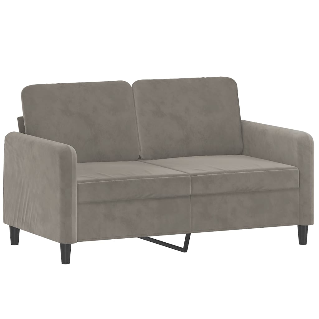 2-Sitzer-Sofa Hellgrau 120 cm Samt