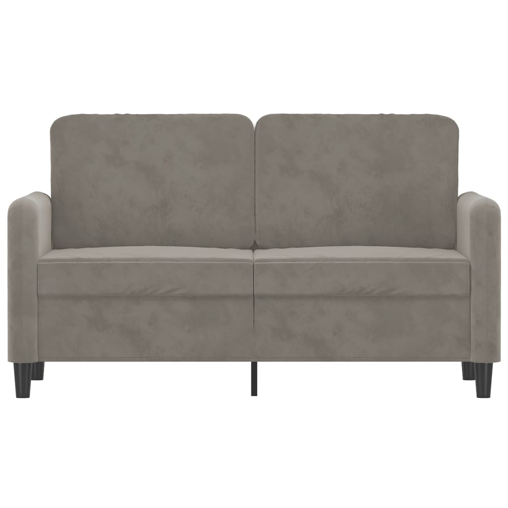 2-Sitzer-Sofa Hellgrau 120 cm Samt