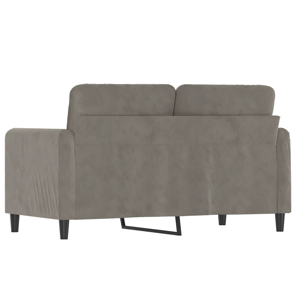 2-Sitzer-Sofa Hellgrau 120 cm Samt