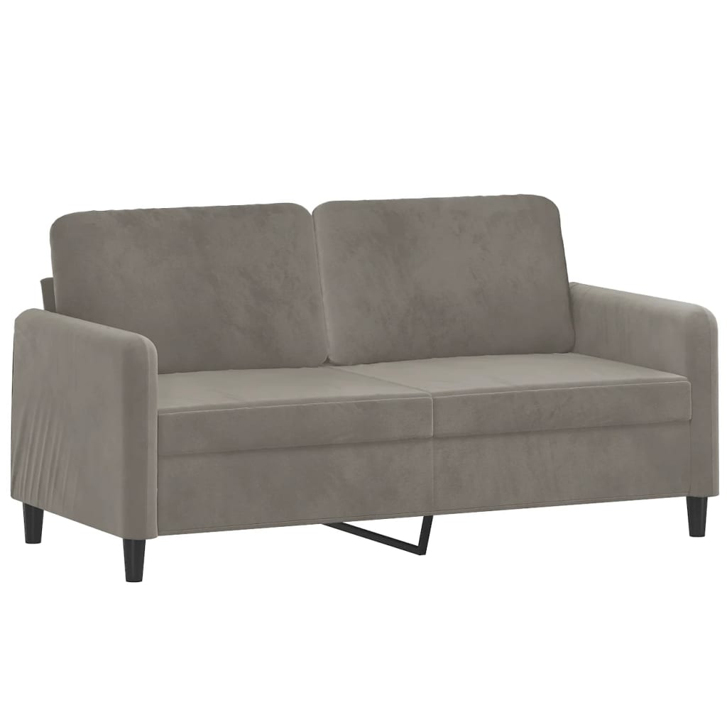 2-Sitzer-Sofa Hellgrau 140 cm Samt