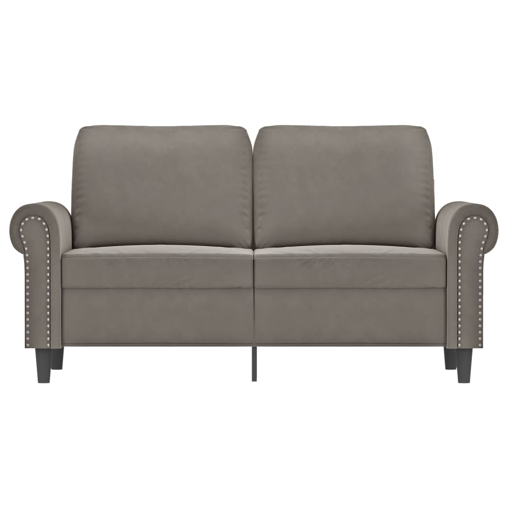 2-Sitzer-Sofa Hellgrau 120 cm Samt