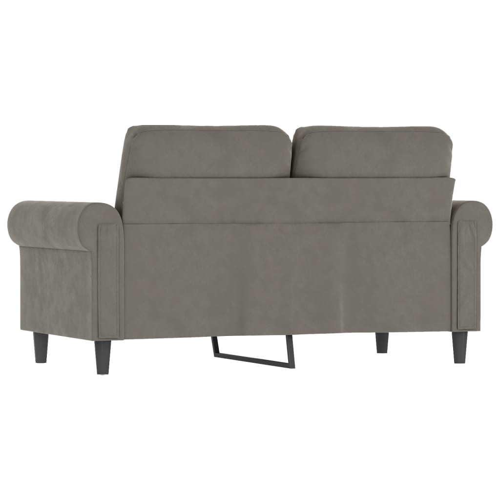 2-Sitzer-Sofa Hellgrau 120 cm Samt
