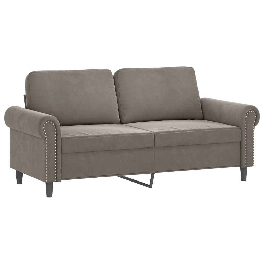 2-Sitzer-Sofa Hellgrau 140 cm Samt