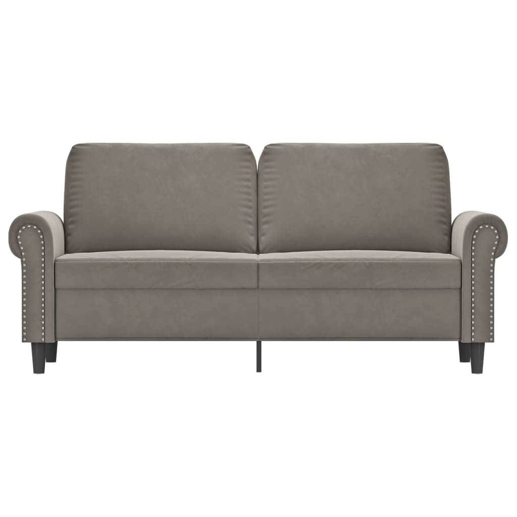 2-Sitzer-Sofa Hellgrau 140 cm Samt
