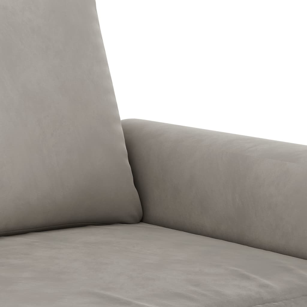 2-Sitzer-Sofa Hellgrau 140 cm Samt