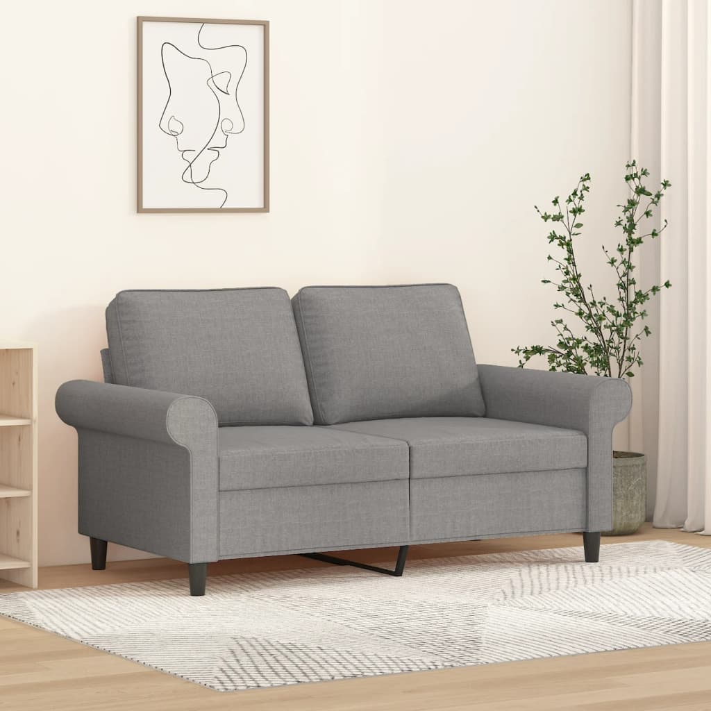 2-Sitzer-Sofa Hellgrau 120 cm Stoff