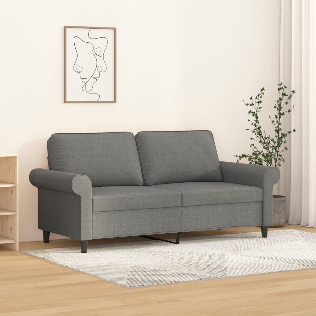 2-Sitzer-Sofa Dunkelgrau 140 cm Stoff