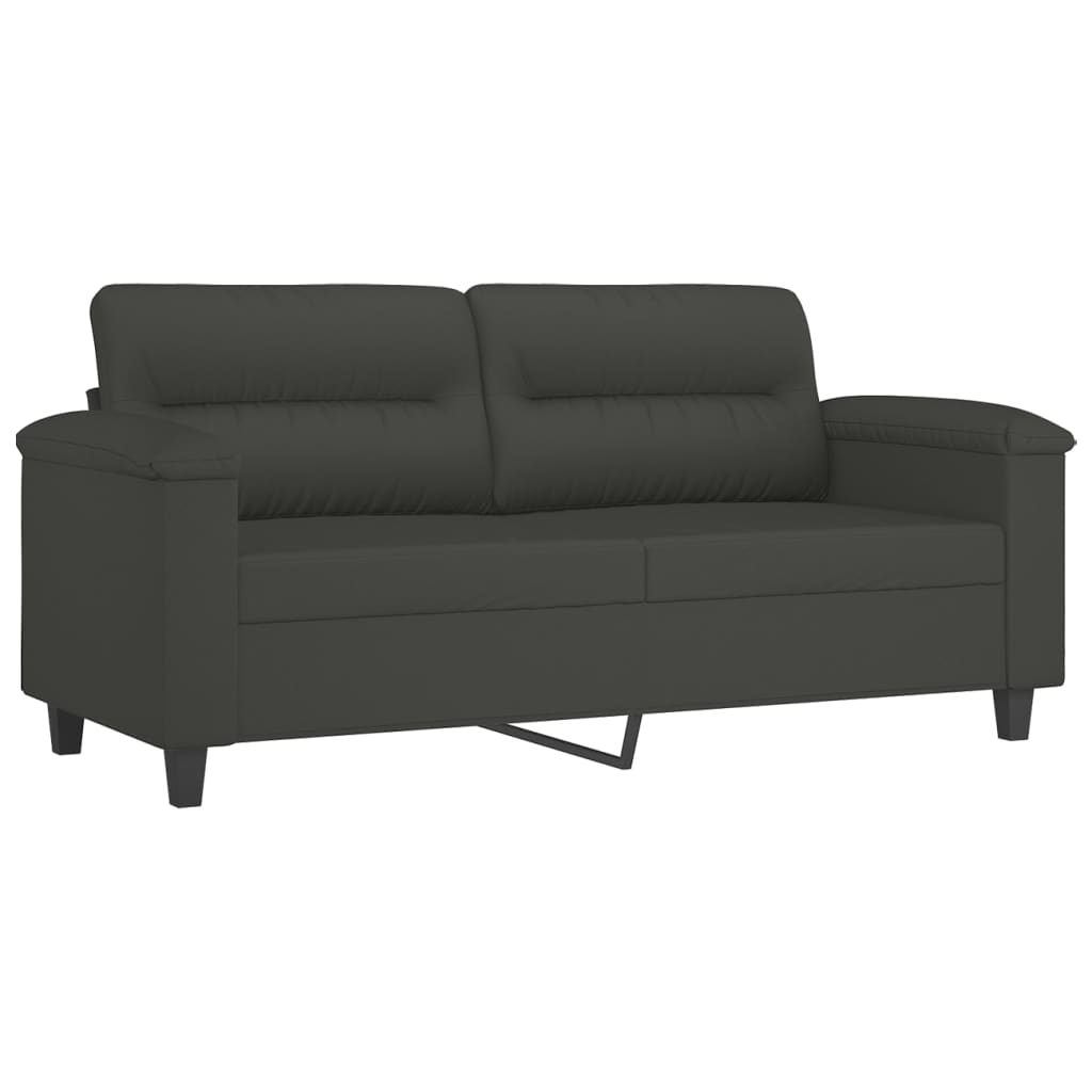 2-Sitzer-Sofa Dunkelgrau 140 cm Mikrofasergewebe