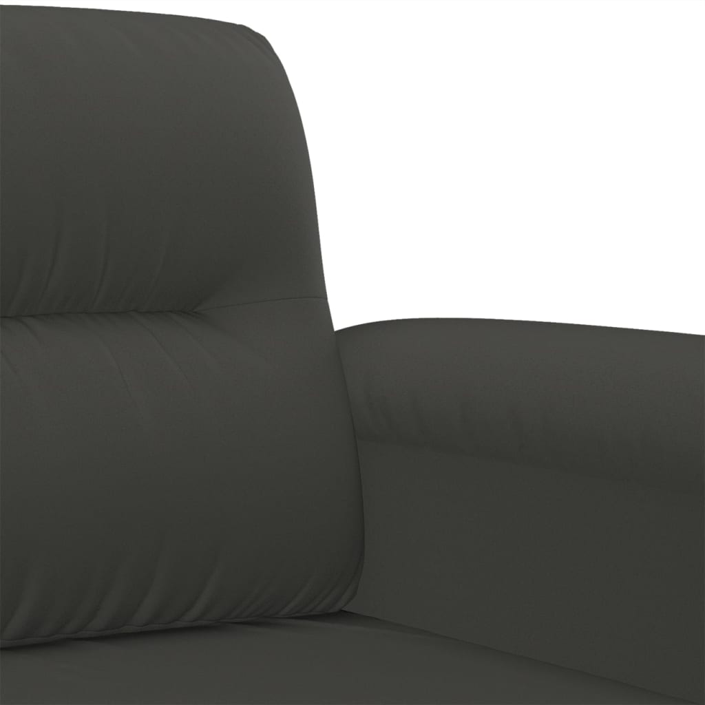 2-Sitzer-Sofa Dunkelgrau 140 cm Mikrofasergewebe
