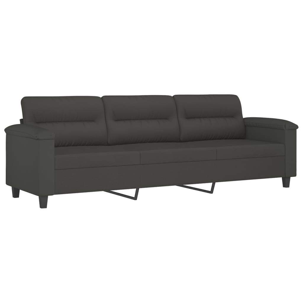 3-Sitzer-Sofa Dunkelgrau 210 cm Mikrofasergewebe