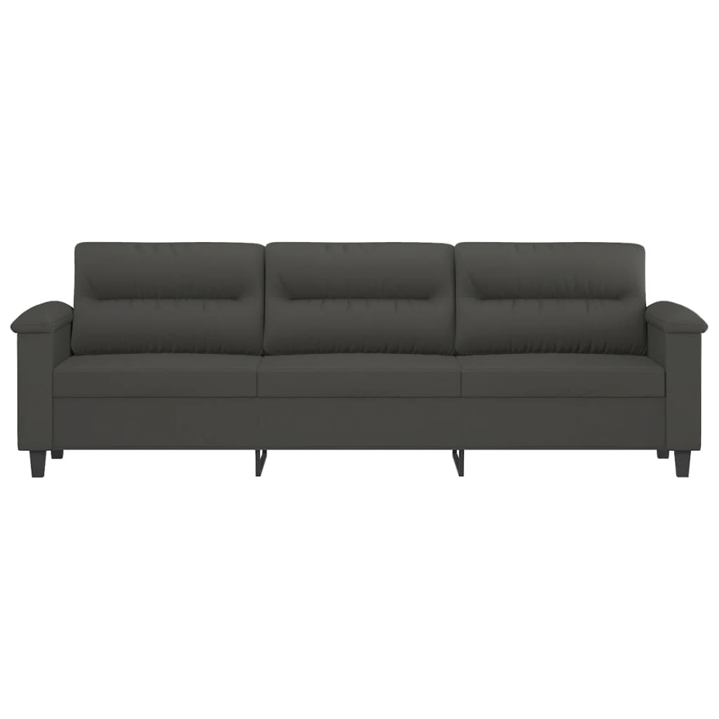 3-Sitzer-Sofa Dunkelgrau 210 cm Mikrofasergewebe