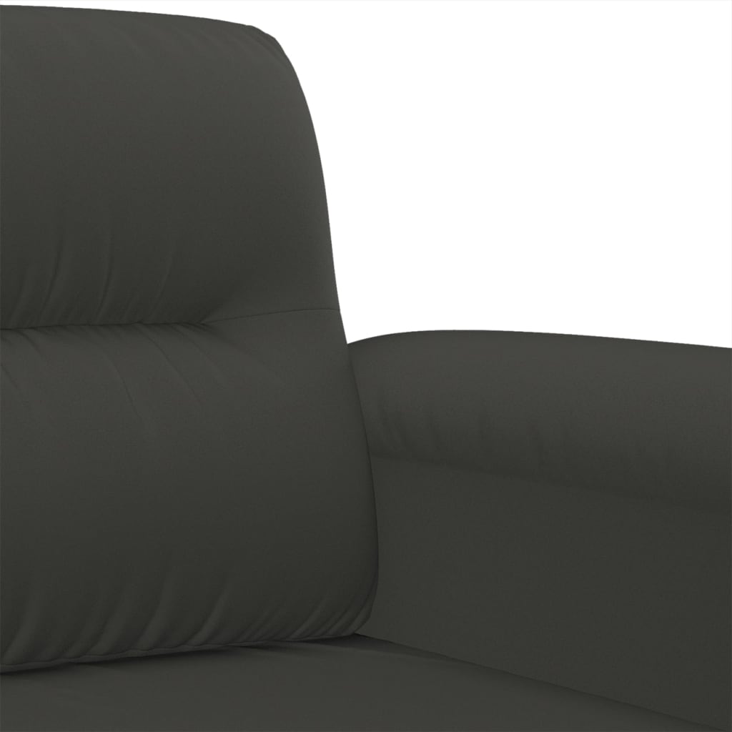 3-Sitzer-Sofa Dunkelgrau 210 cm Mikrofasergewebe