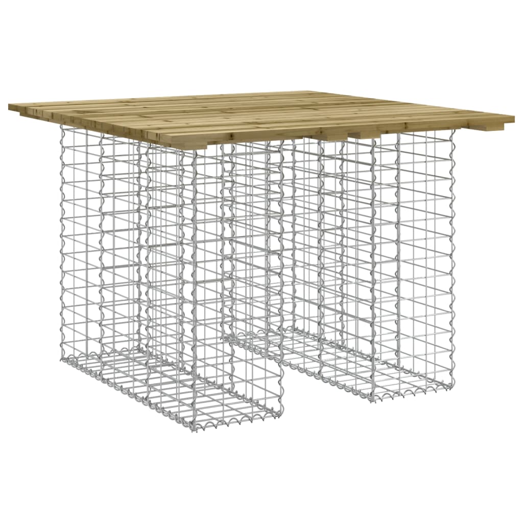 Gartentisch aus Gabionen 100x102x72 cm Kiefernholz Imprägniert
