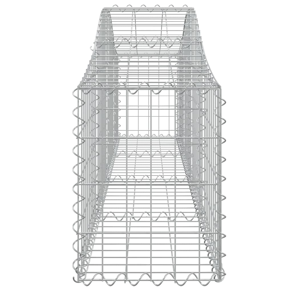Gabionen mit Hochbogen 4 Stk. 200x30x40/60 cm Verzinktes Eisen