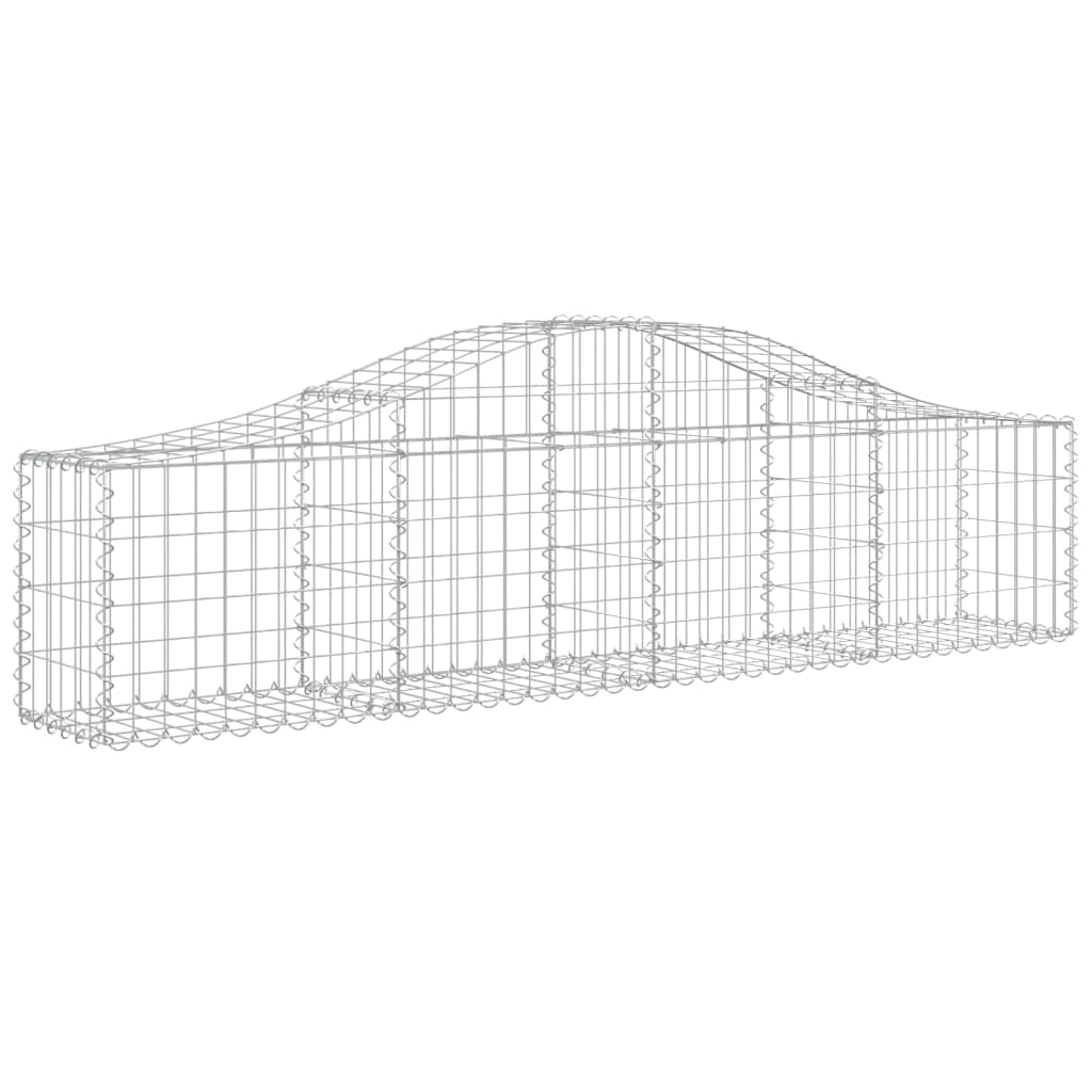 Gabionen mit Hochbogen 5 Stk. 200x30x40/60 cm Verzinktes Eisen