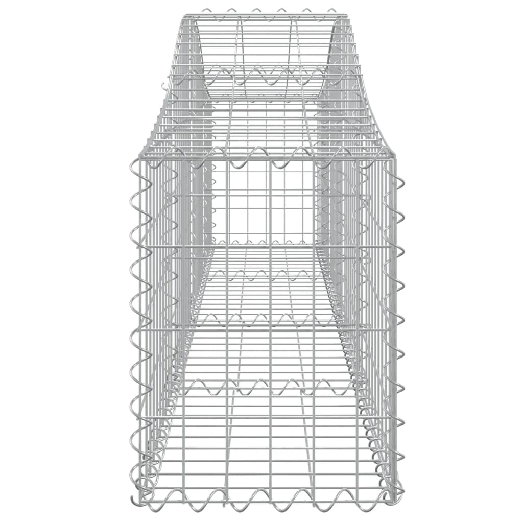 Gabionen mit Hochbogen 5 Stk. 200x30x40/60 cm Verzinktes Eisen