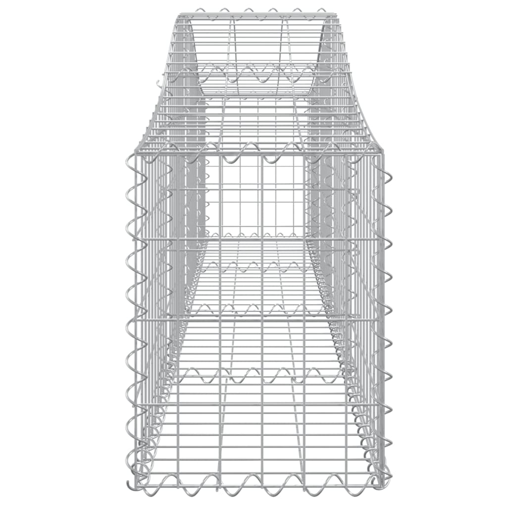 Gabionen mit Hochbogen 12 Stk. 200x30x40/60 cm Verzinktes Eisen