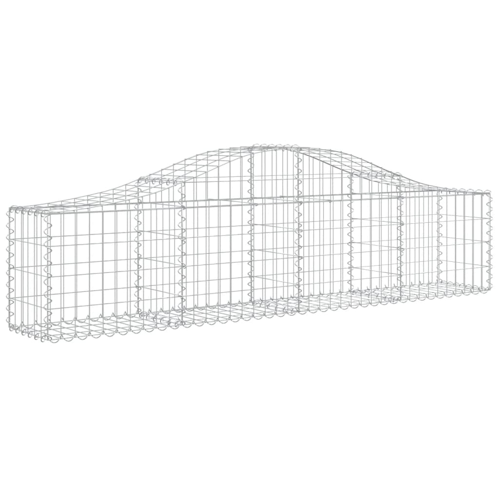 Gabionen mit Hochbogen 14 Stk. 200x30x40/60 cm Verzinktes Eisen