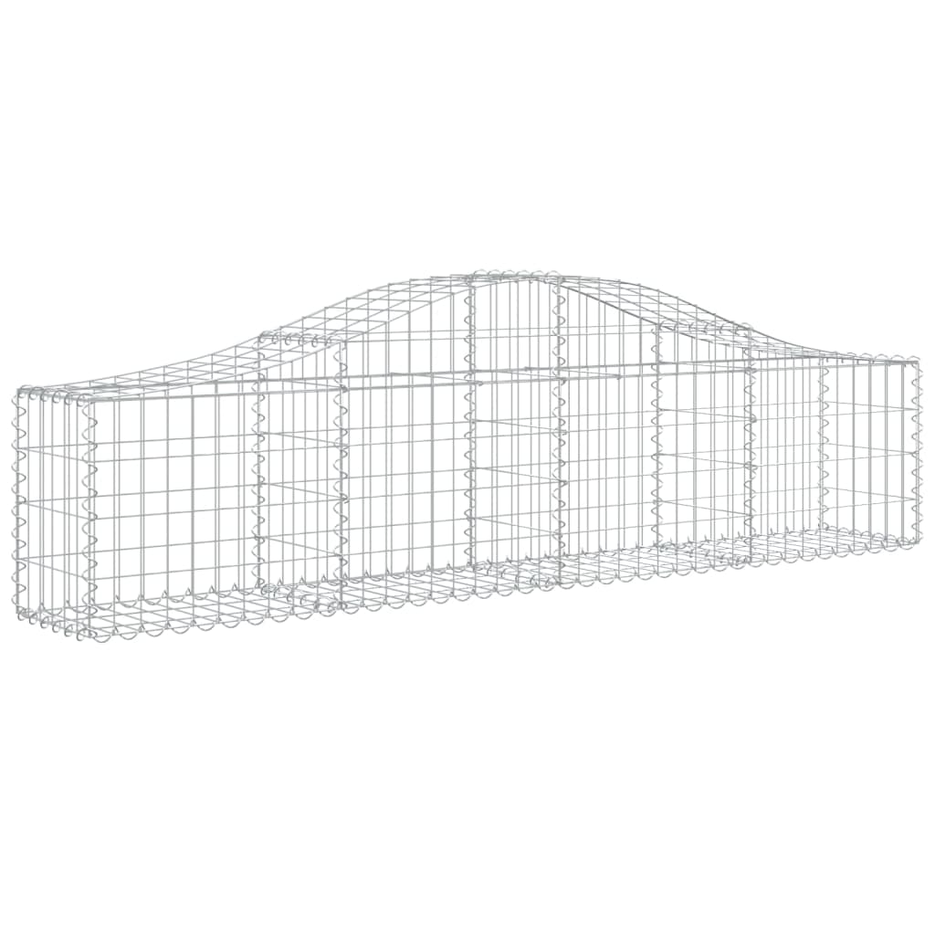 Gabionen mit Hochbogen 15 Stk. 200x30x40/60 cm Verzinktes Eisen