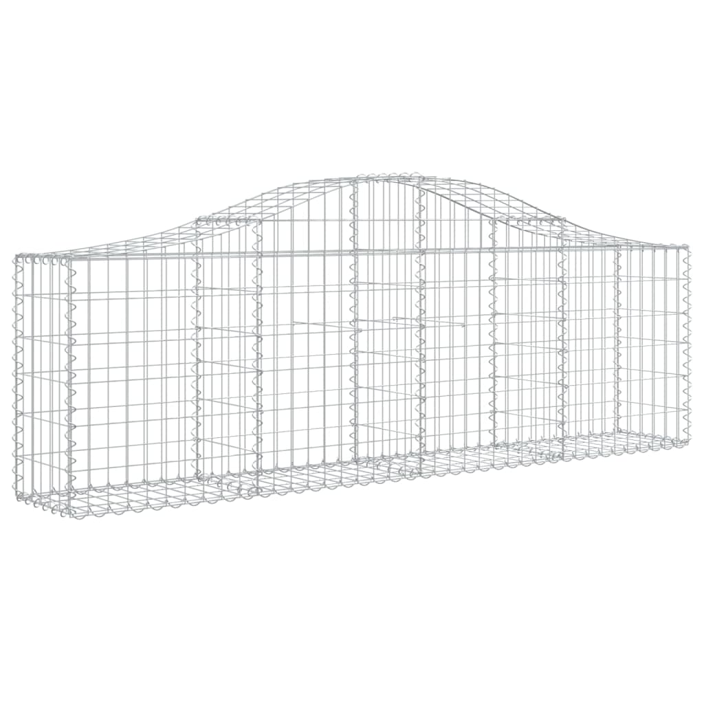 Gabionen mit Hochbogen 9 Stk. 200x30x60/80 cm Verzinktes Eisen