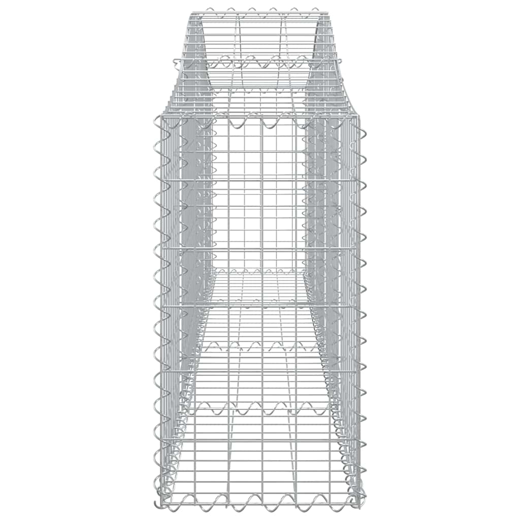 Gabionen mit Hochbogen 10 Stk. 200x30x60/80 cm Verzinktes Eisen