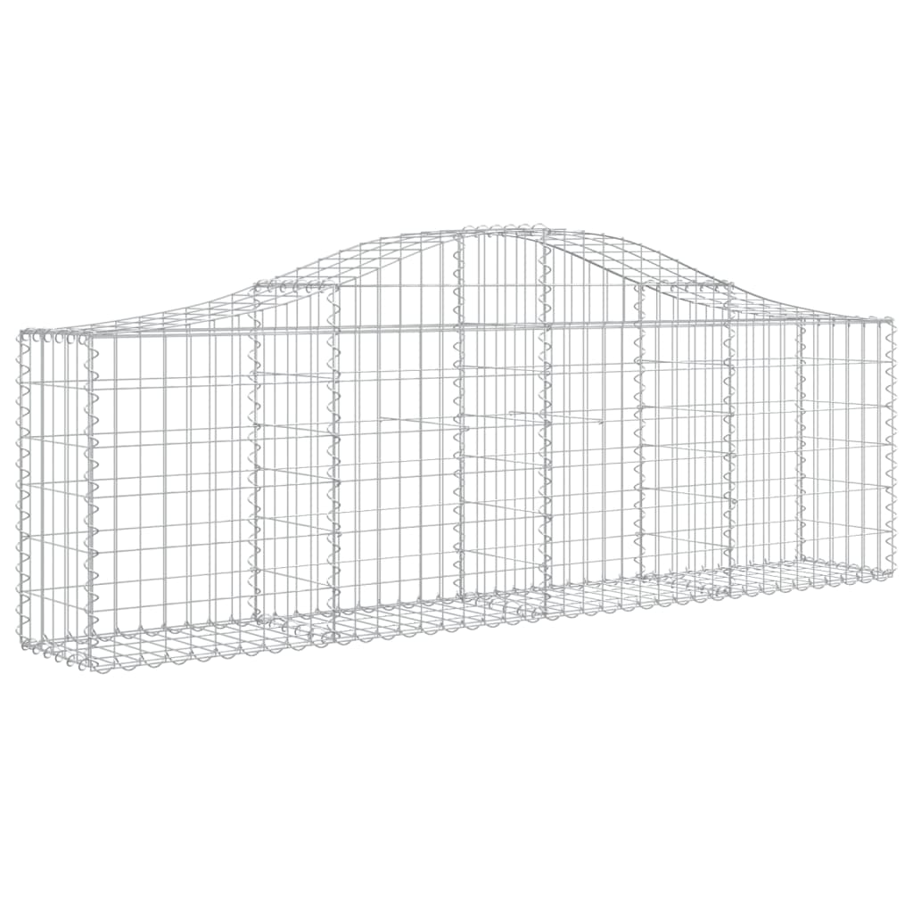 Gabionen mit Hochbogen 13 Stk. 200x30x60/80 cm Verzinktes Eisen