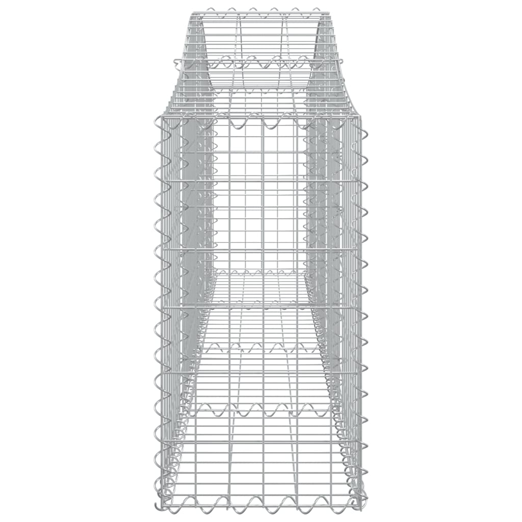 Gabionen mit Hochbogen 15 Stk. 200x30x60/80 cm Verzinktes Eisen