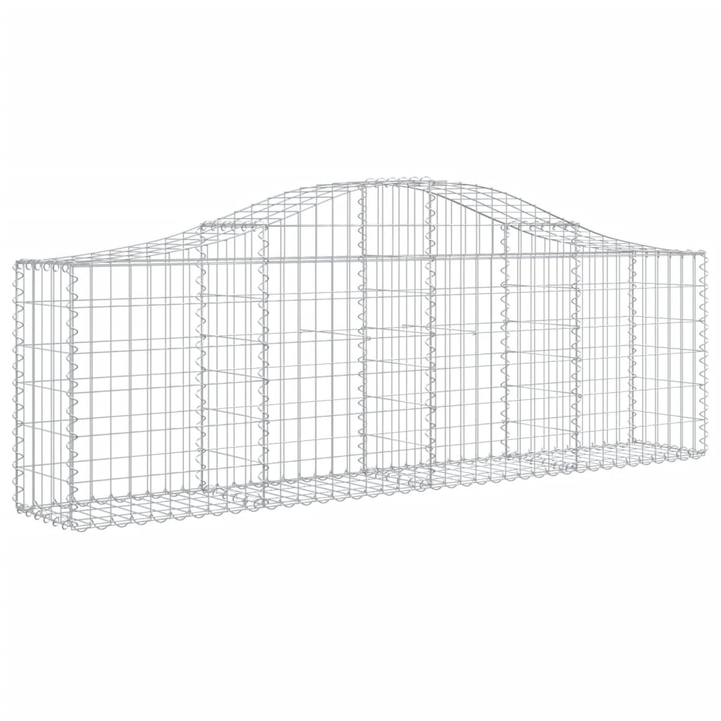 Gabionen mit Hochbogen 18 Stk. 200x30x60/80 cm Verzinktes Eisen